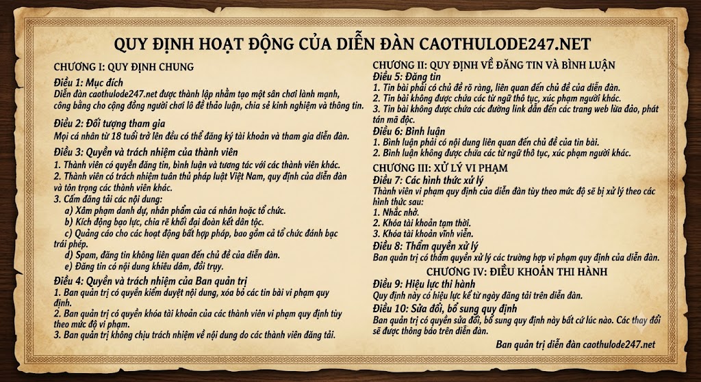 Quy định hoạt động